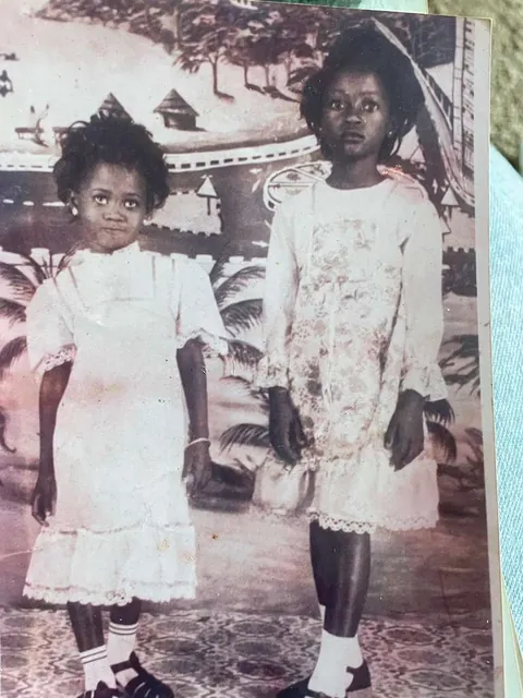 Vintage portrait of two young sisters